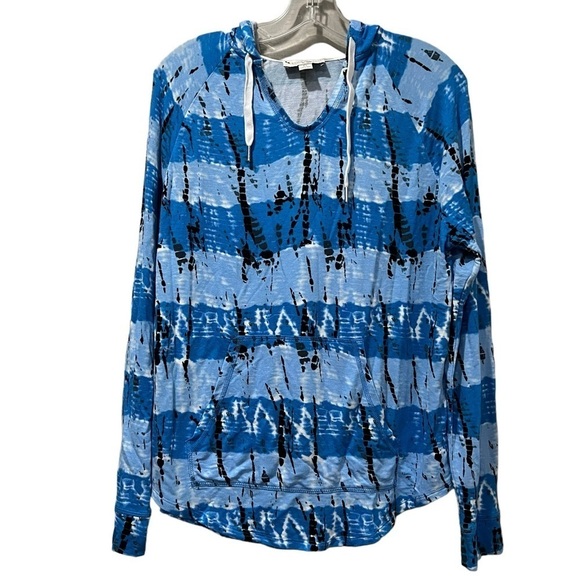 Koolaburra By UGG XS French Terry Slub Knit Long Sleeve Blue Tie Dye Sweater Y2 - Picture 3 of 6